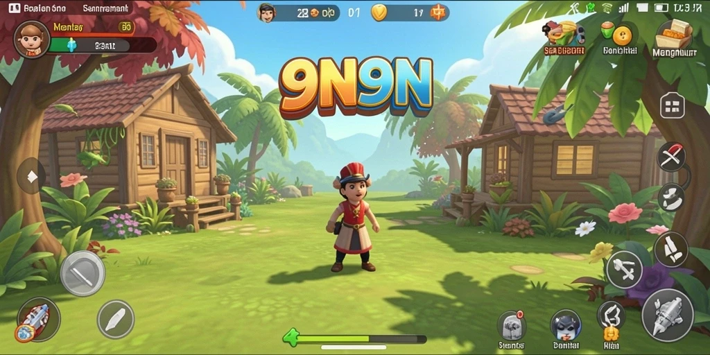 Screenshot gameplay 9N9N yang menampilkan keseruan permainan santai.