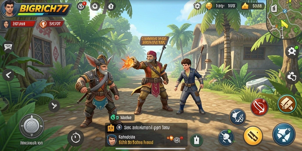 Screenshot menunjukkan gameplay menarik dan interaktif dari BIGRICH77.
