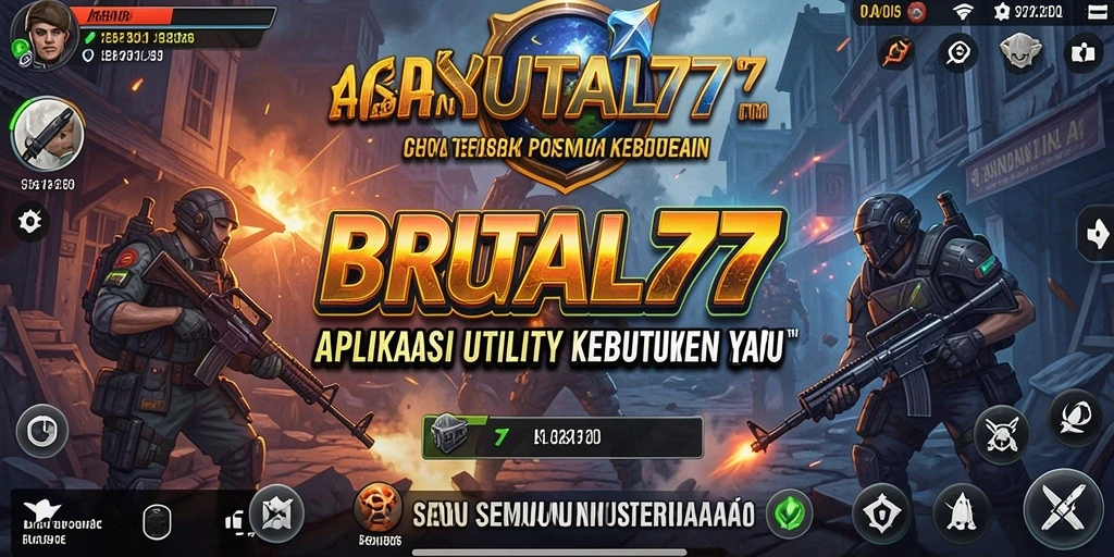 Tangkapan layar utama BRUTAL77 menampilkan antarmuka intuitif dengan fitur pembersihan cache.