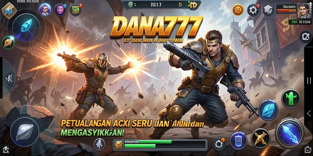 Tampilan aksi mendebarkan dalam gameplay DANA777.