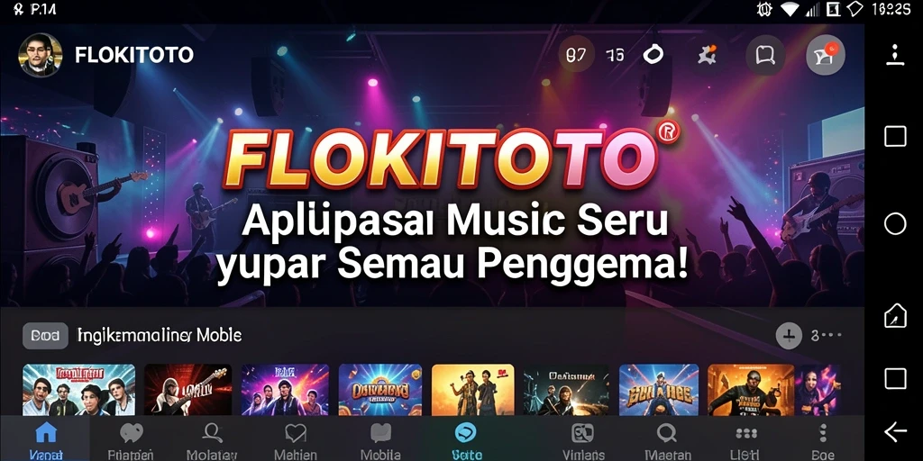 Screenshot gameplay FLOKITOTO menampilkan keseruan bermain musik.