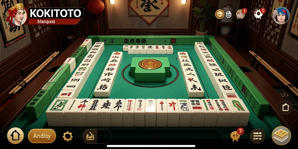 Tampilan gameplay Mahjong di KOKITOTO yang menarik.