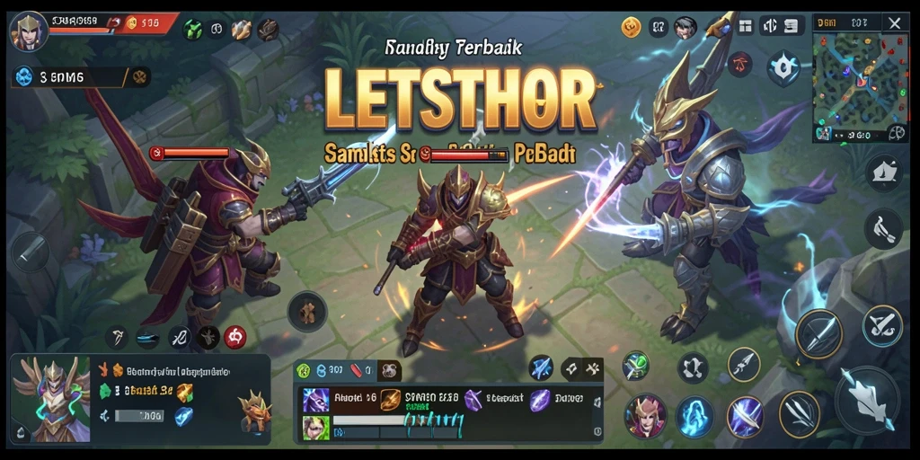 Tangkapan layar gameplay LETSTHOR menunjukkan aksi pertempuran yang menakjubkan.