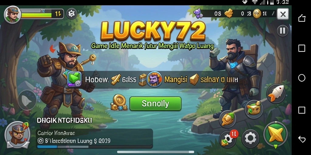 Tampilan gameplay <strong>LUCKY72</strong> dengan karakter yang beraksi santai dan seru.