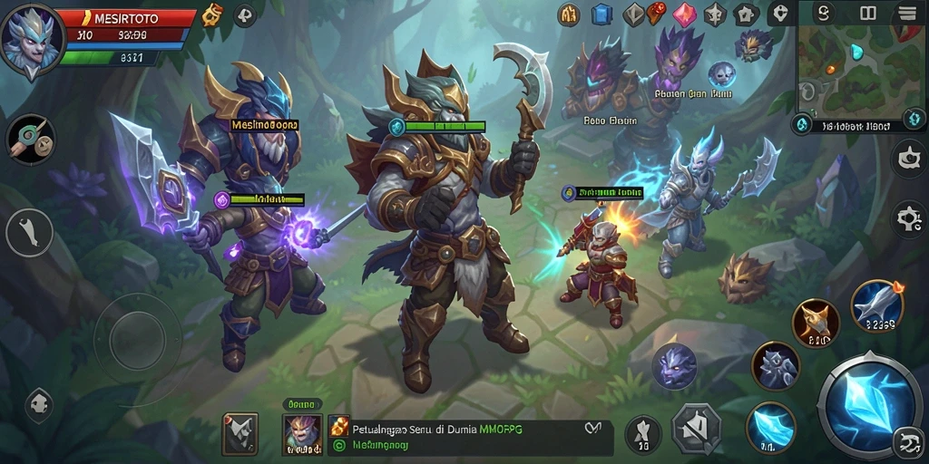 Tangkapan layar menunjukkan aksi seru dalam game MMORPG.