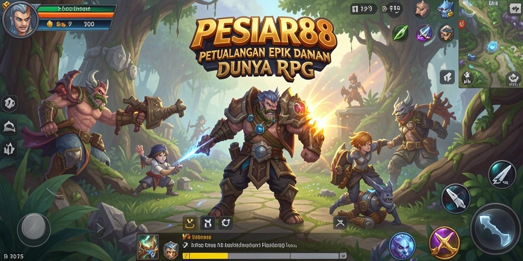 Tangkapan layar PESIAR88 menampilkan aksi seru karakter dalam pertempuran RPG.