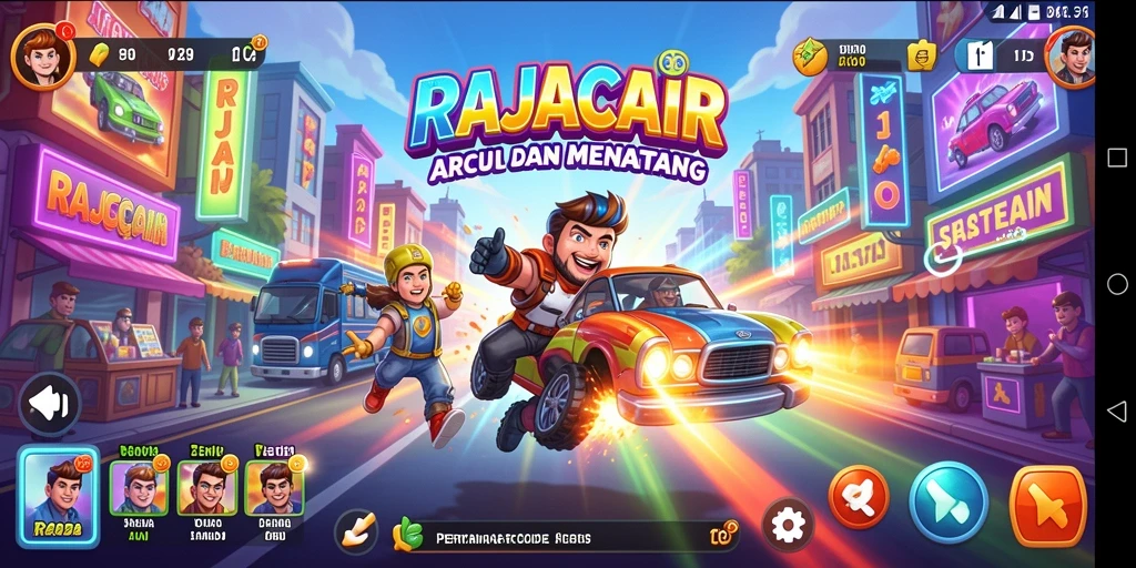 Tampilan gameplay seru dalam RAJACAIR yang menantang.