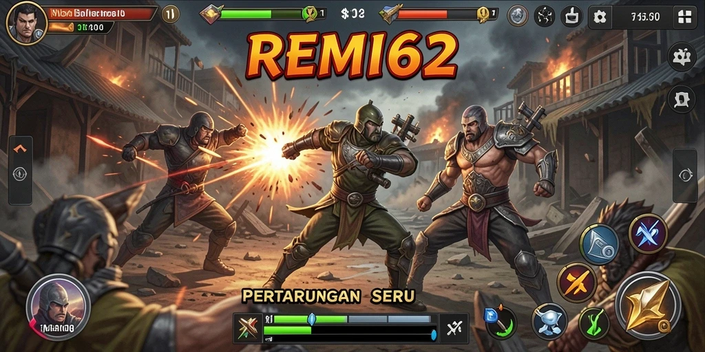 Tampilan pertarungan seru dalam REMI62 dengan aksi menegangkan.