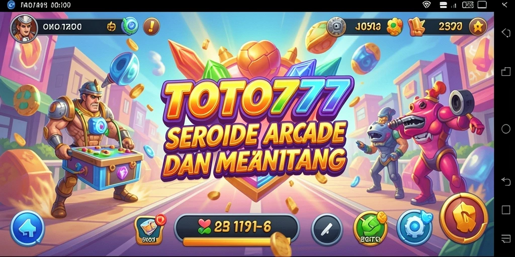 Screenshot utama TOTO777 menampilkan gameplay Arcade yang menarik dan menantang.